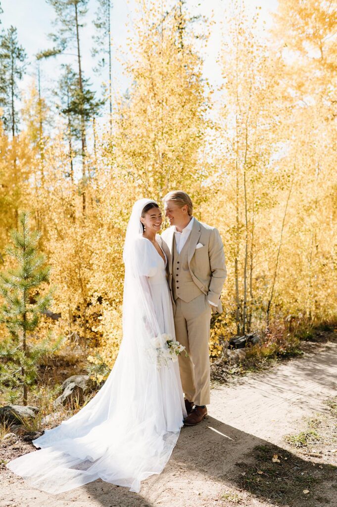 fall weddings showing the best time to get married in Colorado