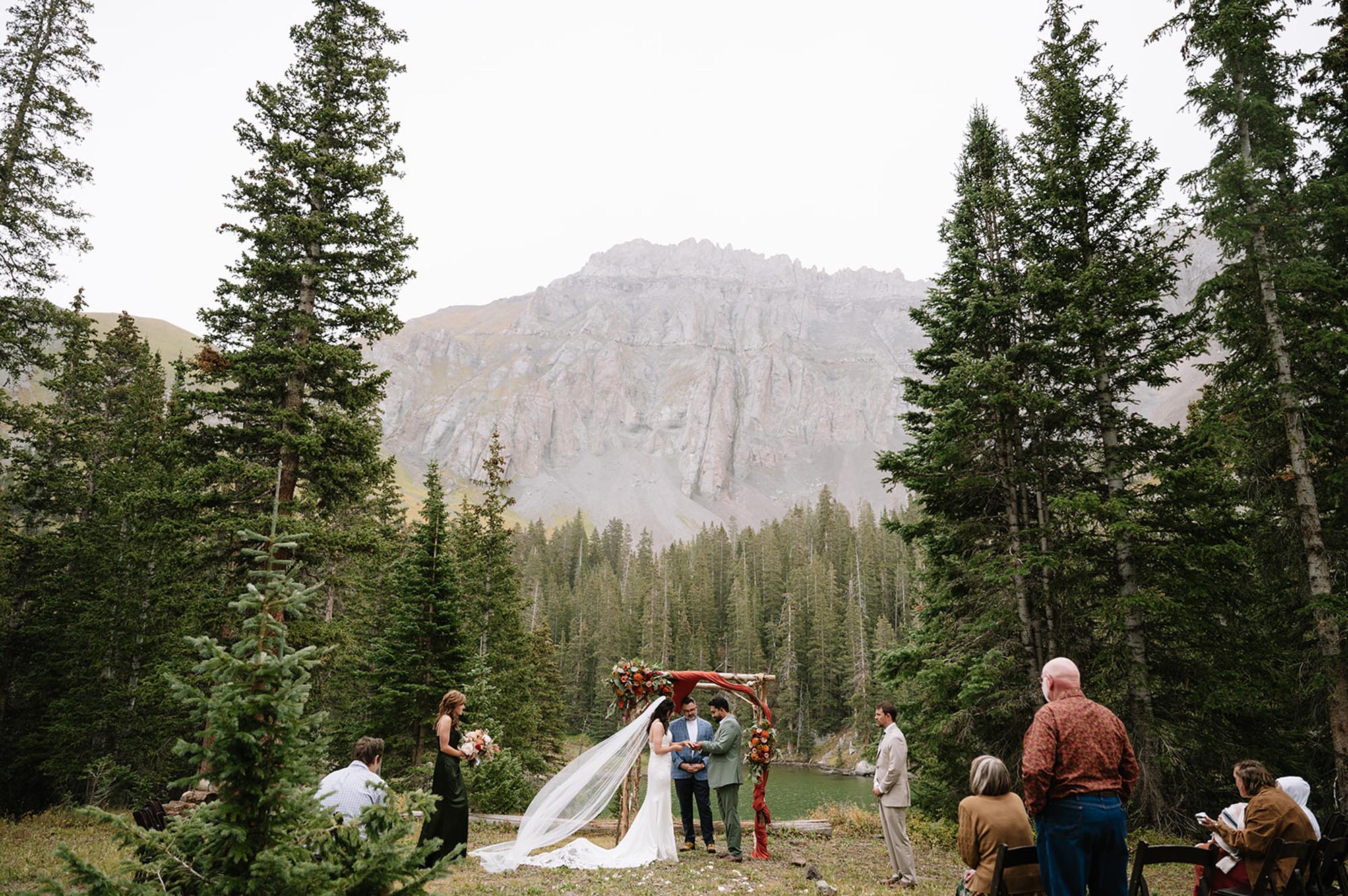 ceremony at alta lakes observatory, one of the best small wedding venues in Colorado